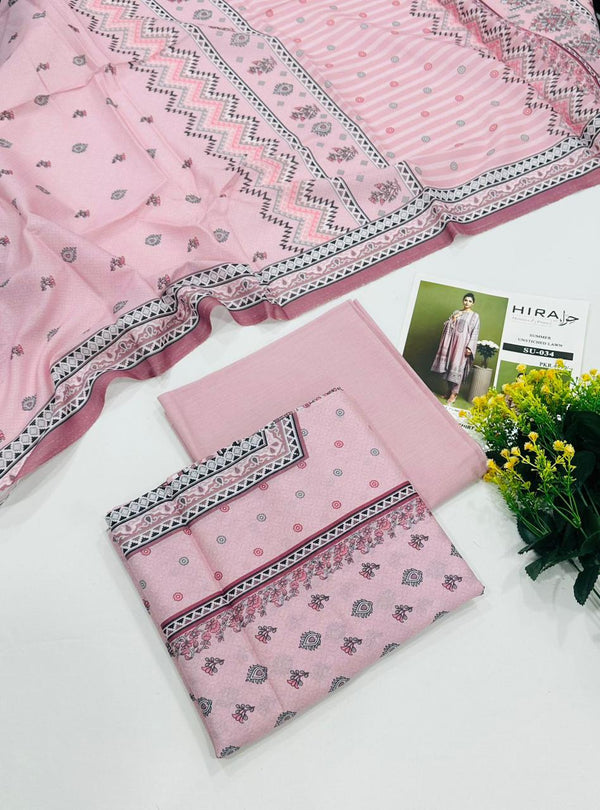 hira lawn 3 pc