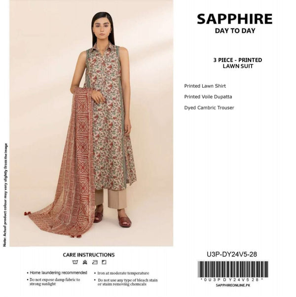 SAHPHIRE 3 PIECE PRINTED LAWN