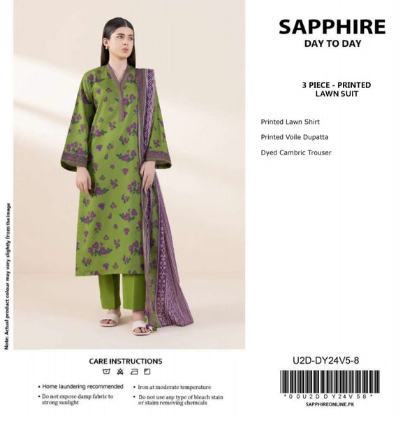 SAPHIRE 3 PIECE PRINTED LAWN