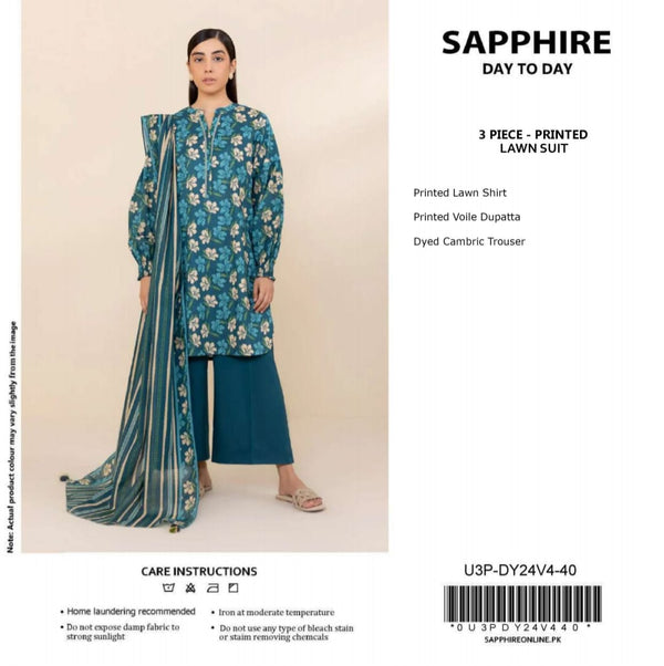 SAPHIRE 3 PIECE PRINTED LAWN