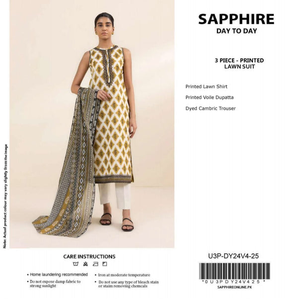 SAPHIRE 3 PIECE PRINTED LAWN