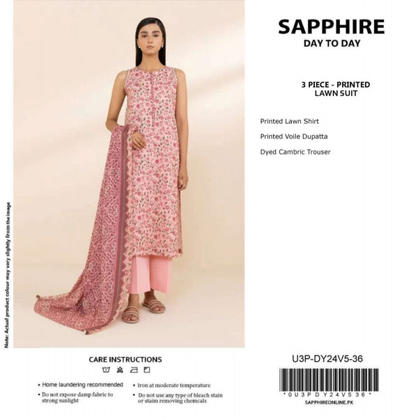 SAPHIRE 3 PIECE PRINTED LAWN