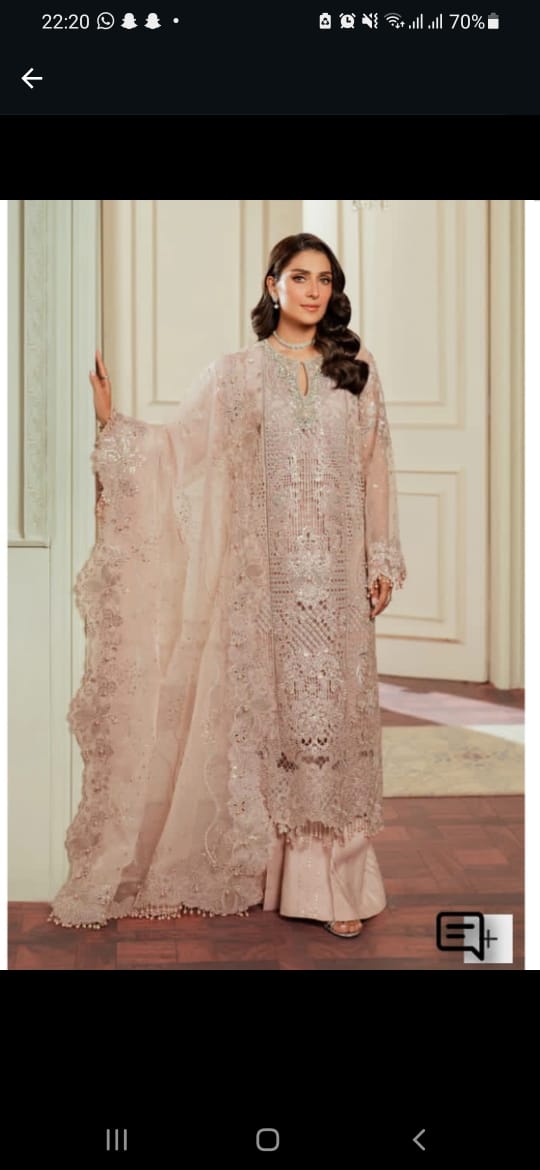 3 PICE LOWN EMBROIDERED PARTY WARE SUIT