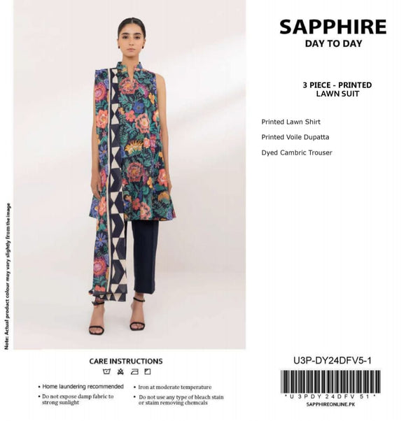 SAPHIRE 3 PIECE PRINTED LAWN